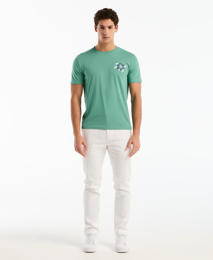 Floral Logo Cotton Graphic Tee (Beryl Green) 