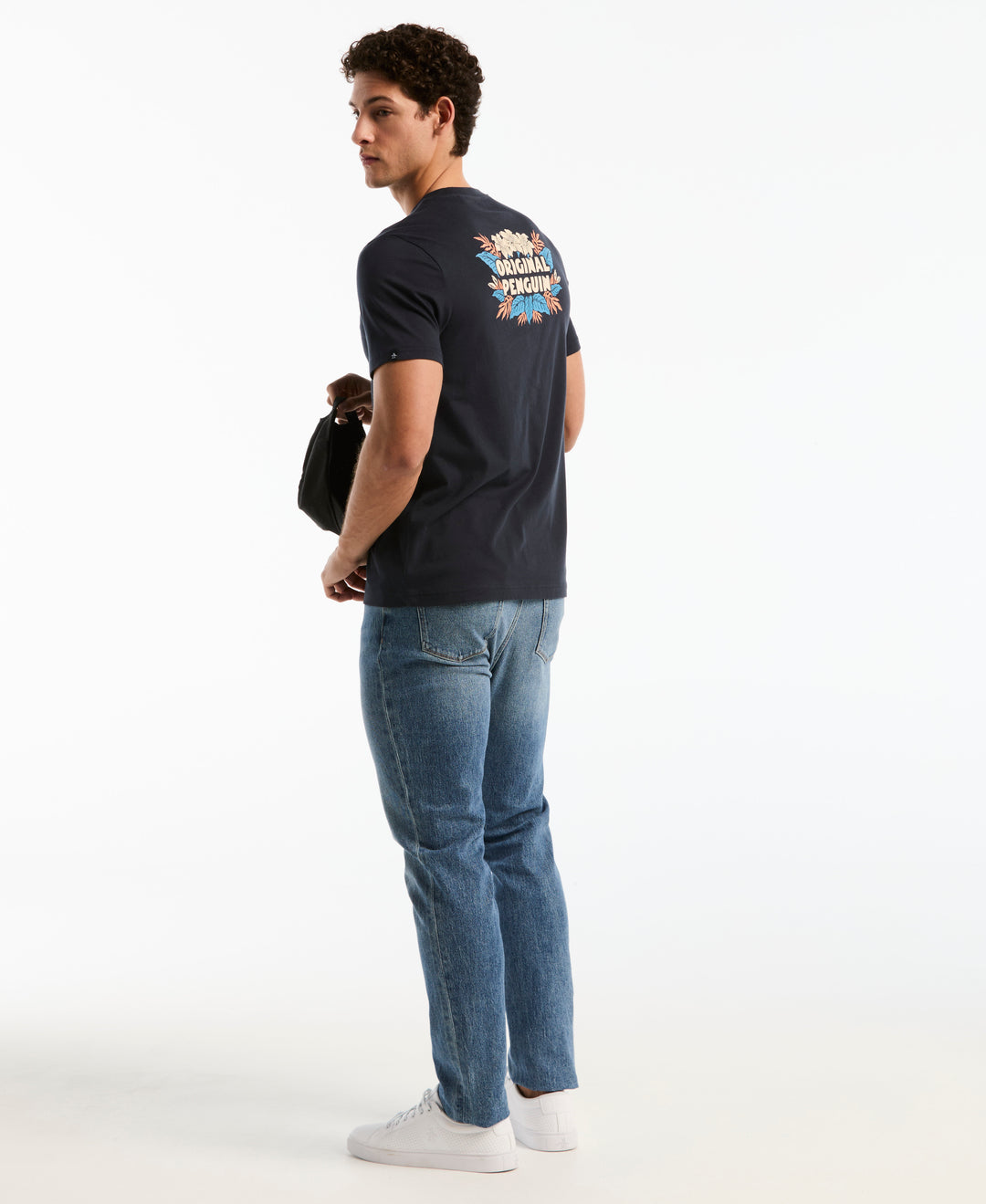 Floral Logo Cotton Graphic Tee (Dark Sapphire) 