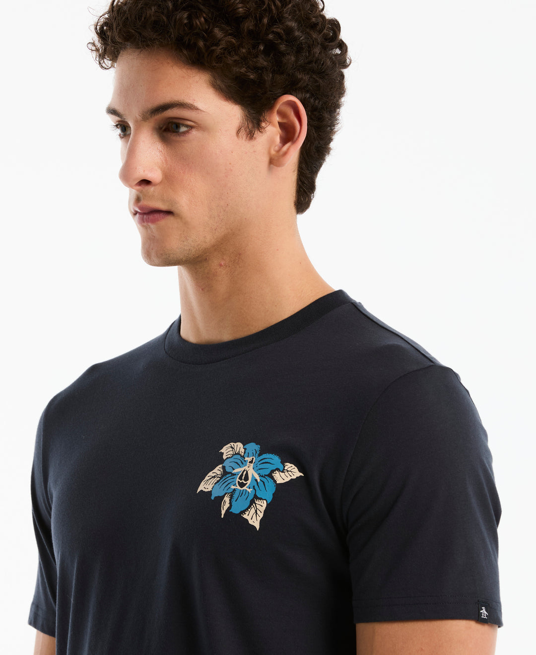 Floral Logo Cotton Graphic Tee (Dark Sapphire) 