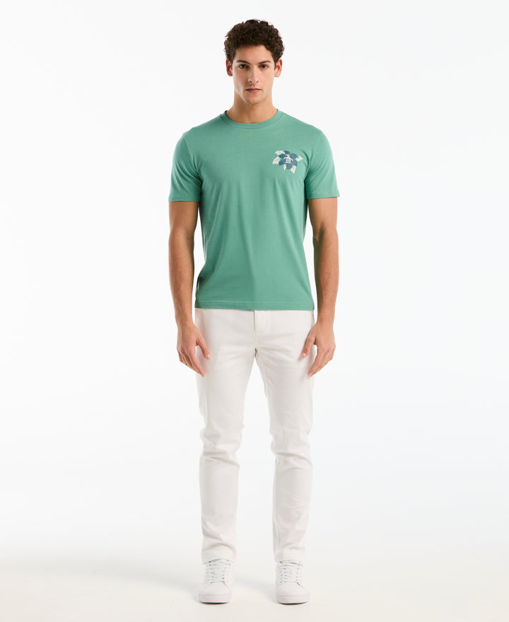 Floral Logo Cotton Graphic Tee (Beryl Green) 