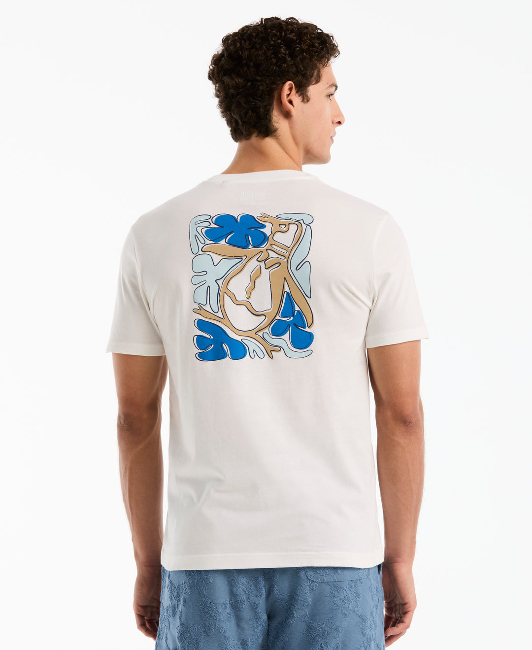 Cotton Floral Penguin Graphic Tee (Bright White) 