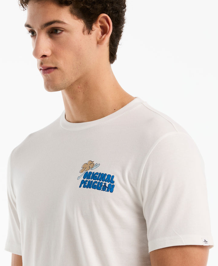 Cotton Floral Penguin Graphic Tee (Bright White) 