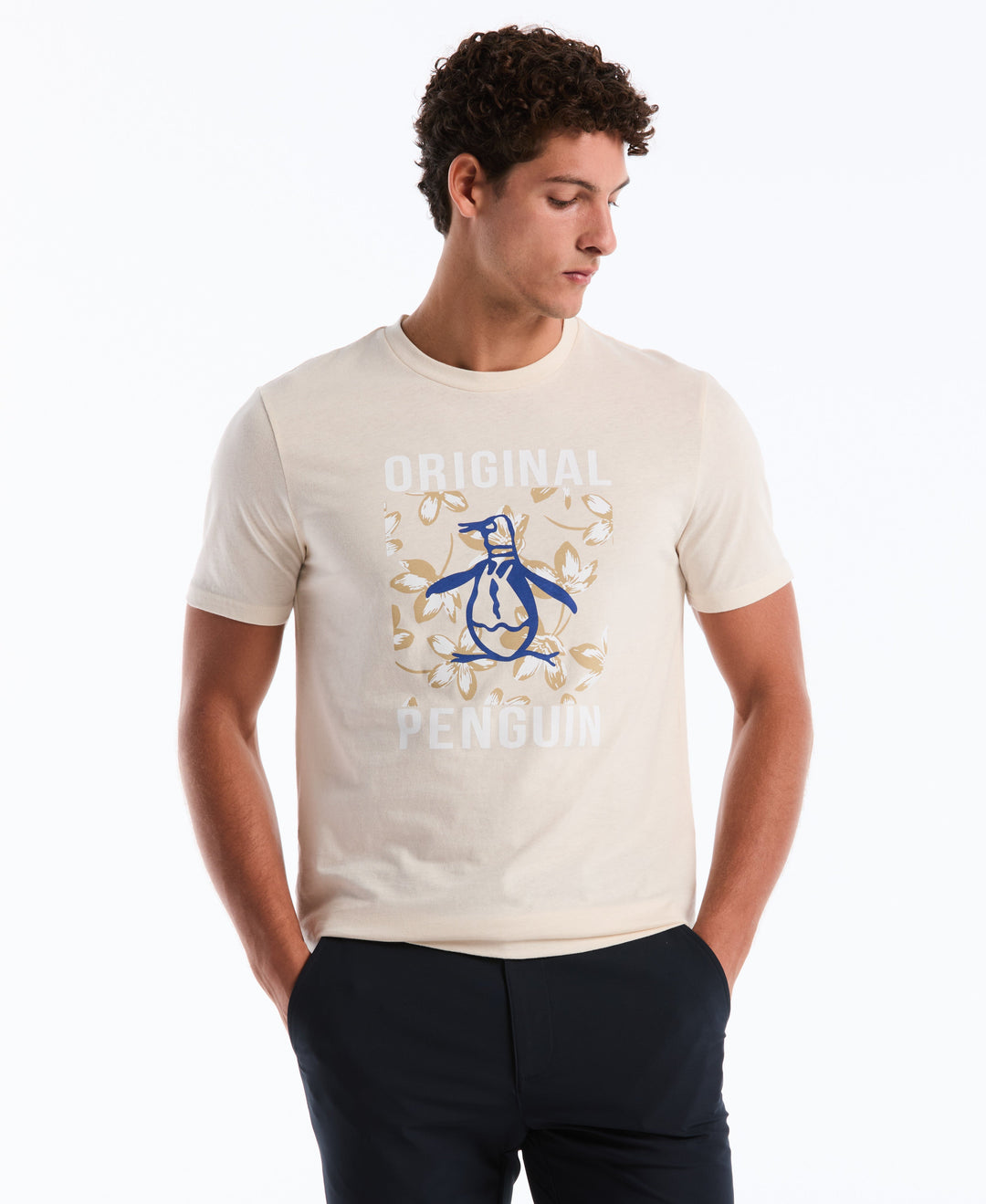 Floral Pete Graphic Cotton Tee-Tees-Birch-XS-Original Penguin