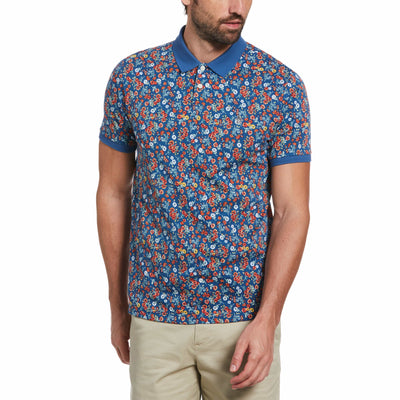 Floral Print Polo (Dark Blue) 