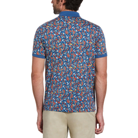 Floral Print Polo (Dark Blue) 