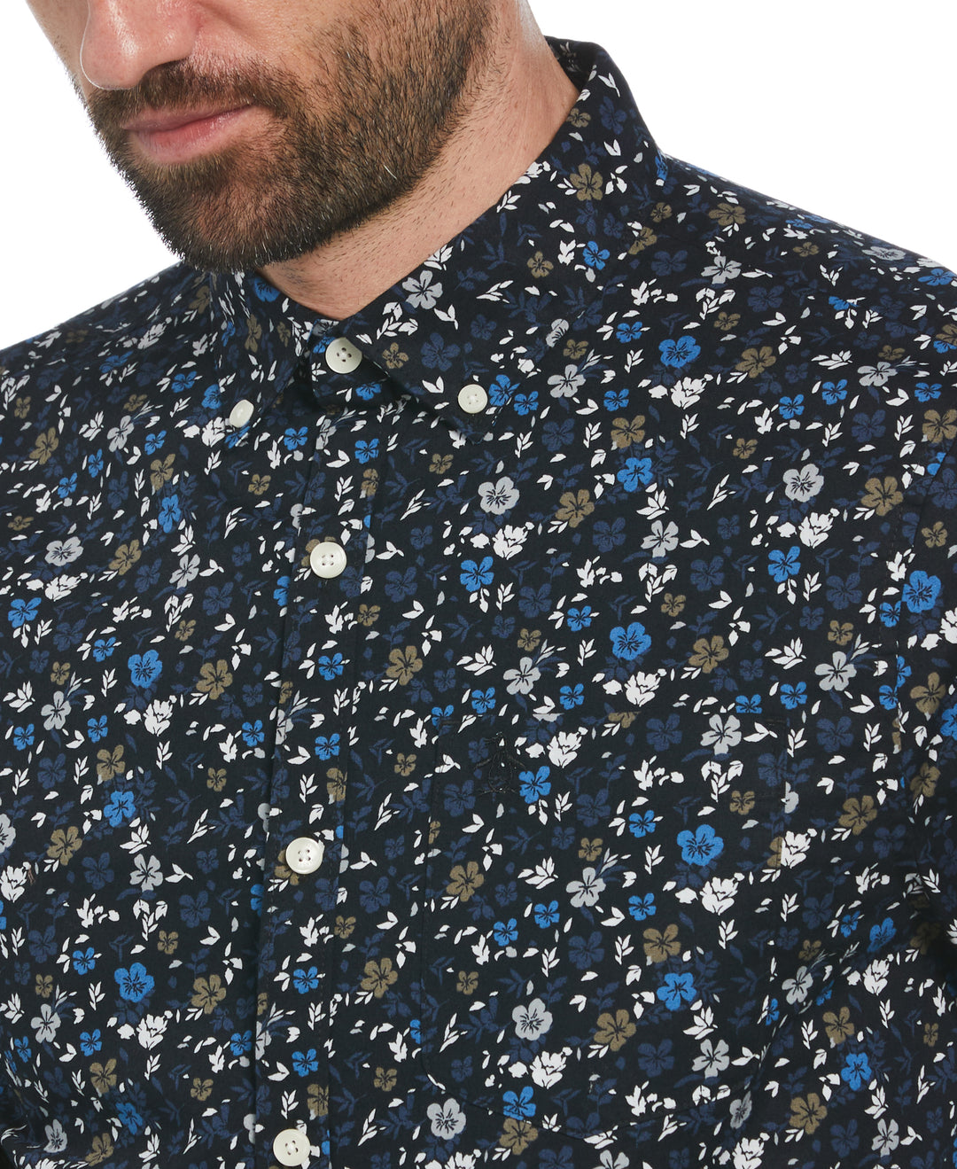 Floral Print Shirt (True Black) 