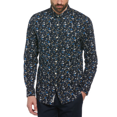 Floral Print Shirt (True Black) 