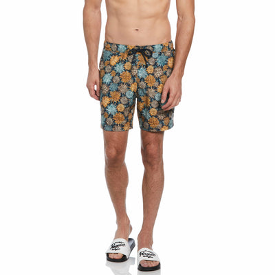 Floral Print Swim Short (Dark Sapphire) 