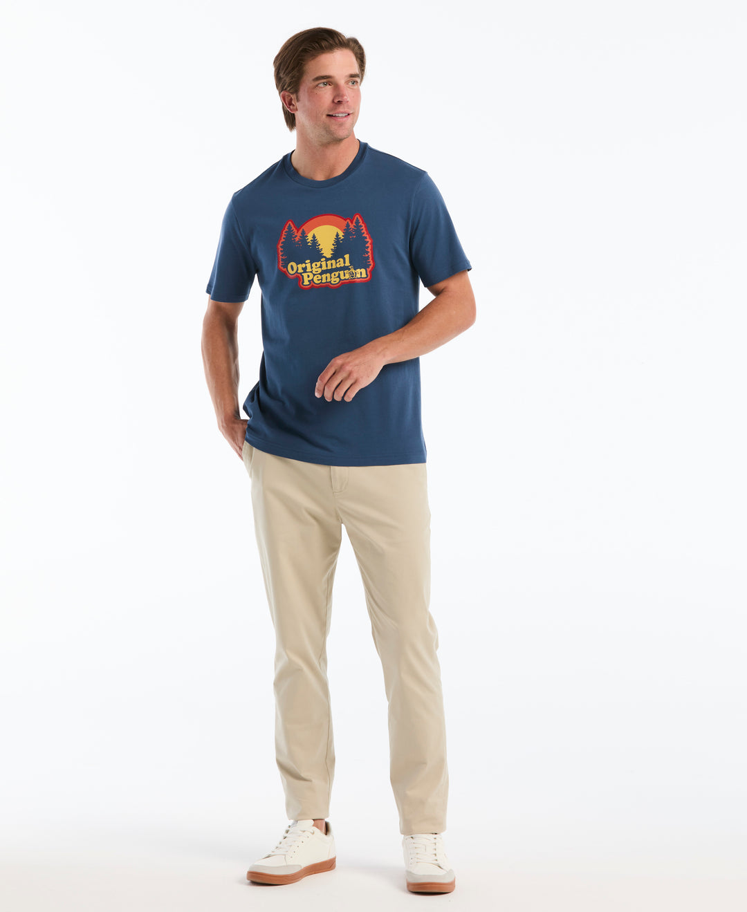 Forest Sunset Graphic Cotton Tee (Sargasso Sea) 