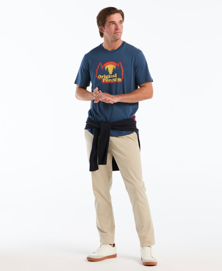 Forest Sunset Graphic Cotton Tee (Sargasso Sea) 