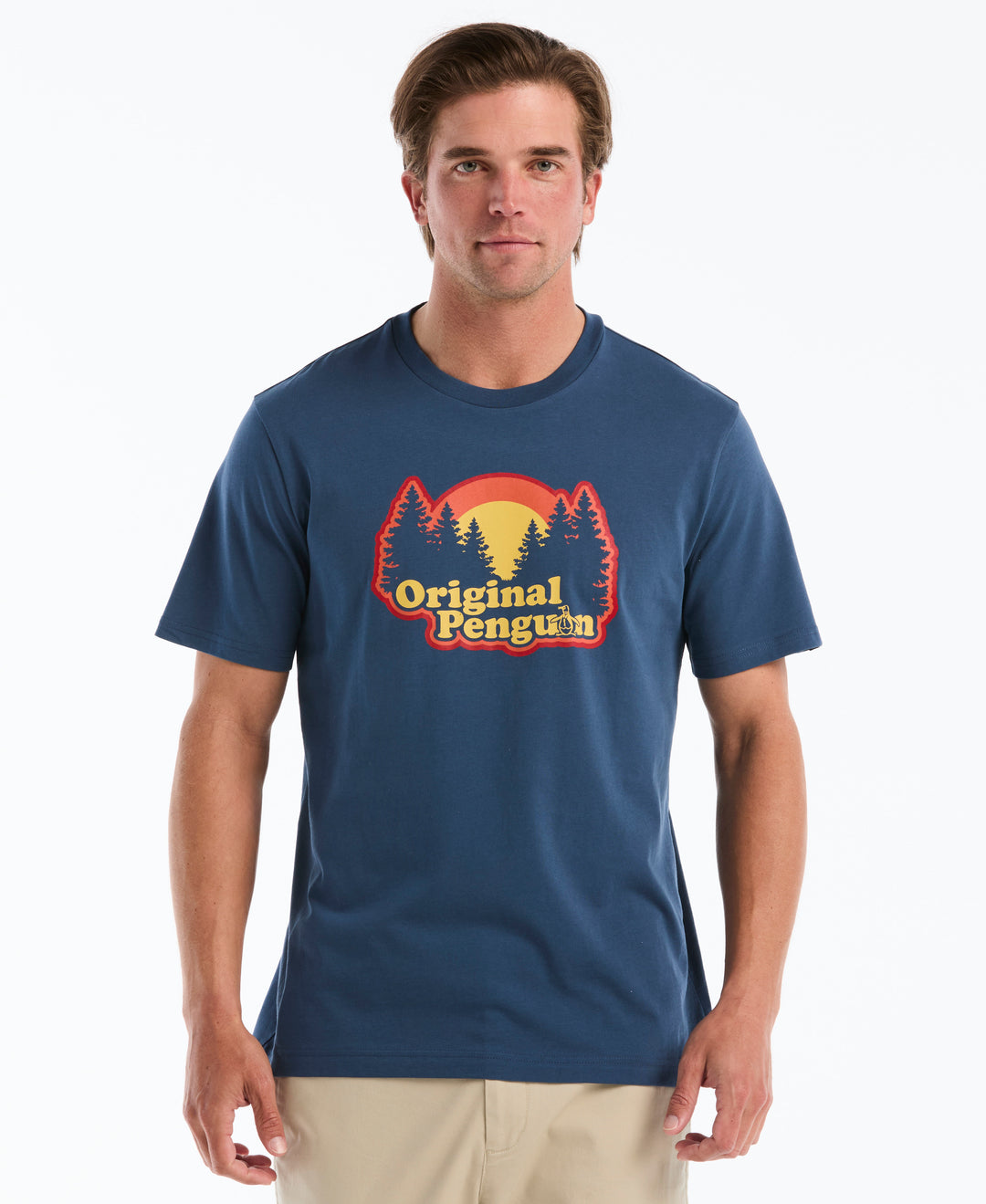 Forest Sunset Graphic Cotton Tee (Sargasso Sea) 