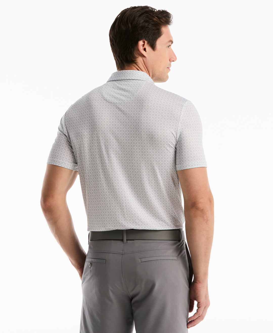 Framed Floral Geo Print Polo (Bright White) 
