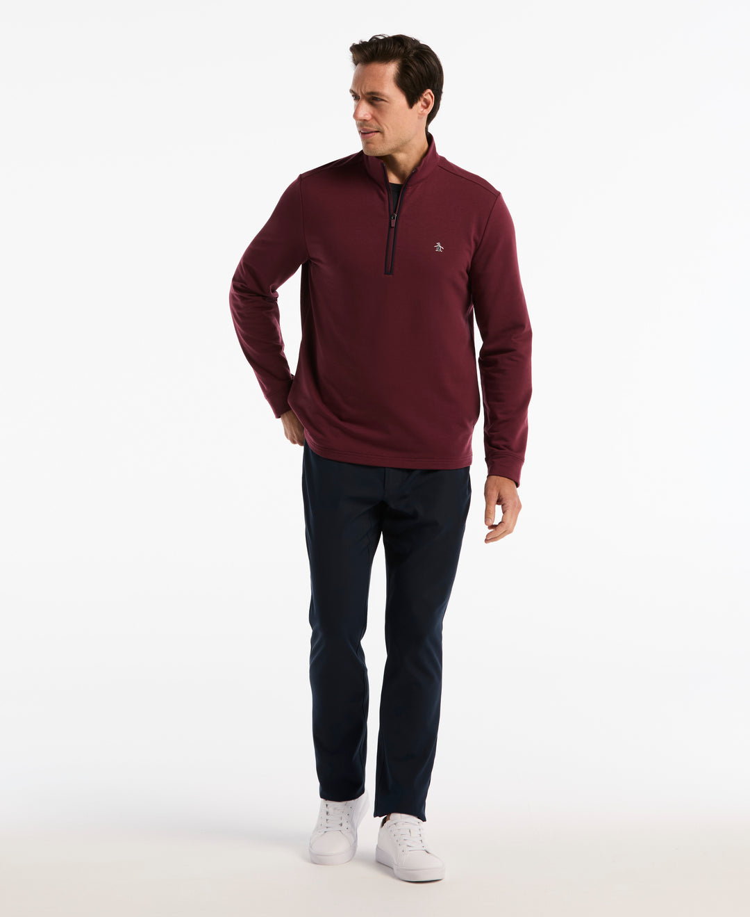 French Terry Quarter Zip Earl Pull-Over-Golf Jackets-Original Penguin