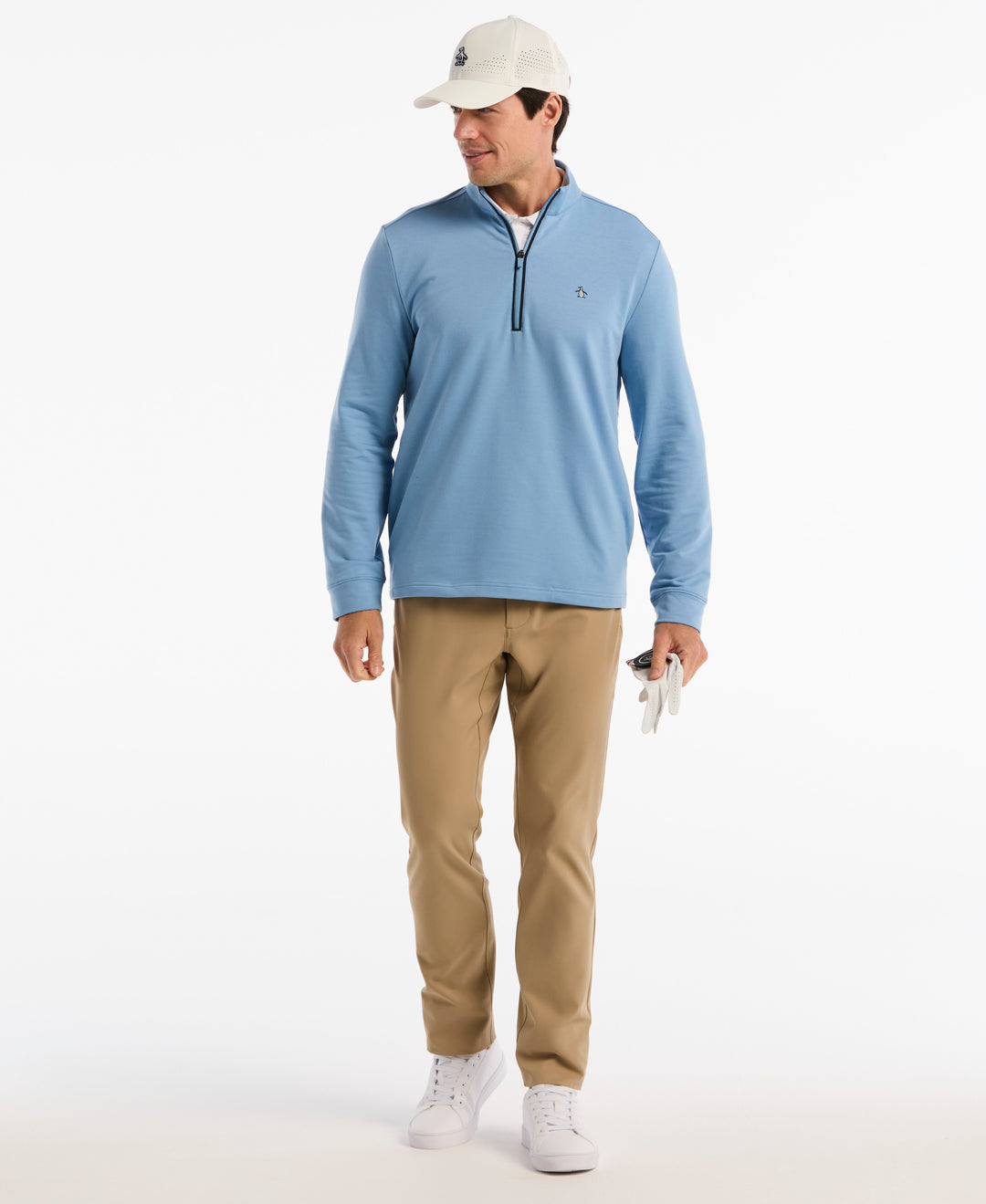 French Terry Quarter Zip Earl Pull-Over-Golf Jackets-Original Penguin