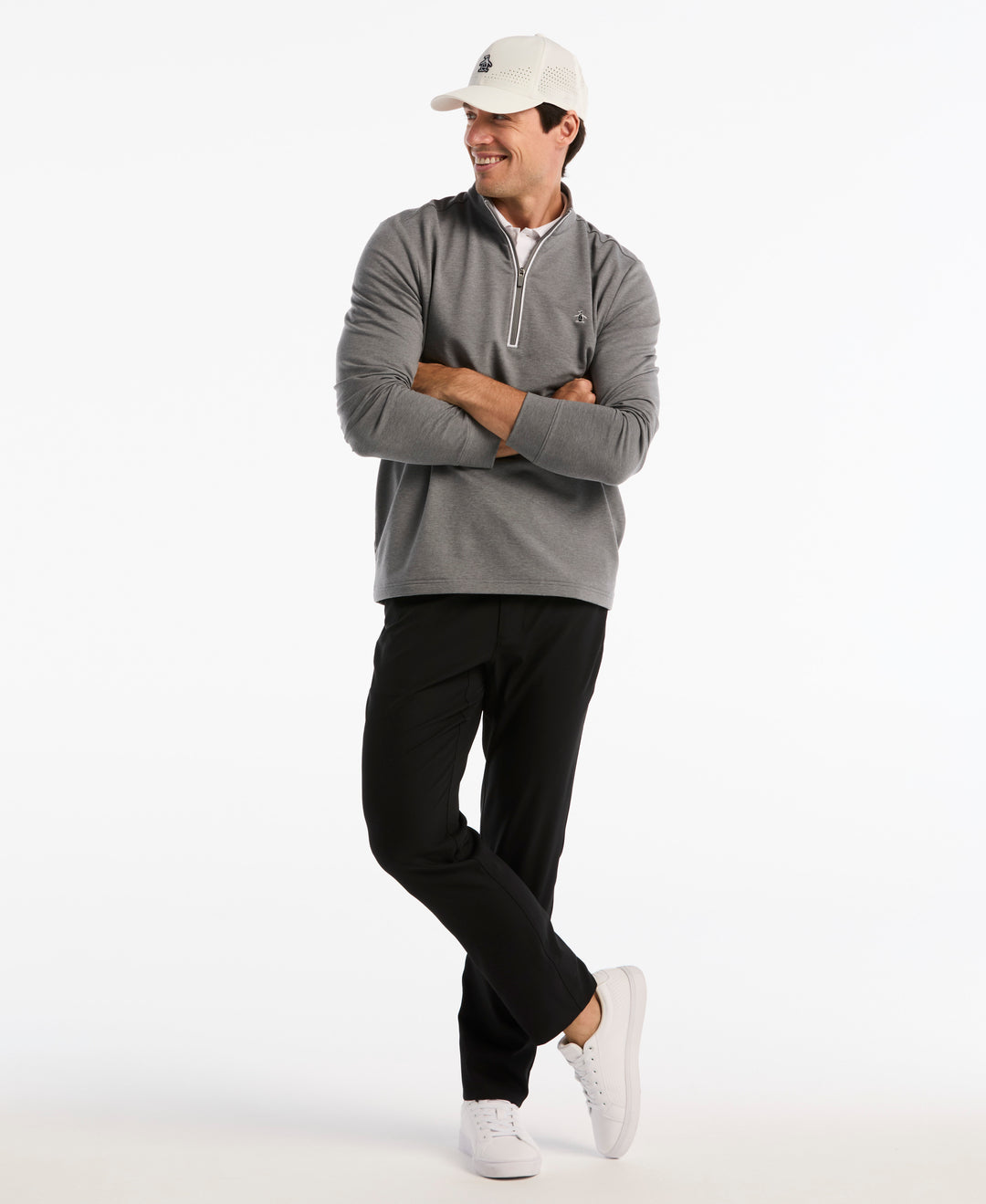 French Terry Quarter Zip Earl Pull-Over-Golf Jackets-Original Penguin