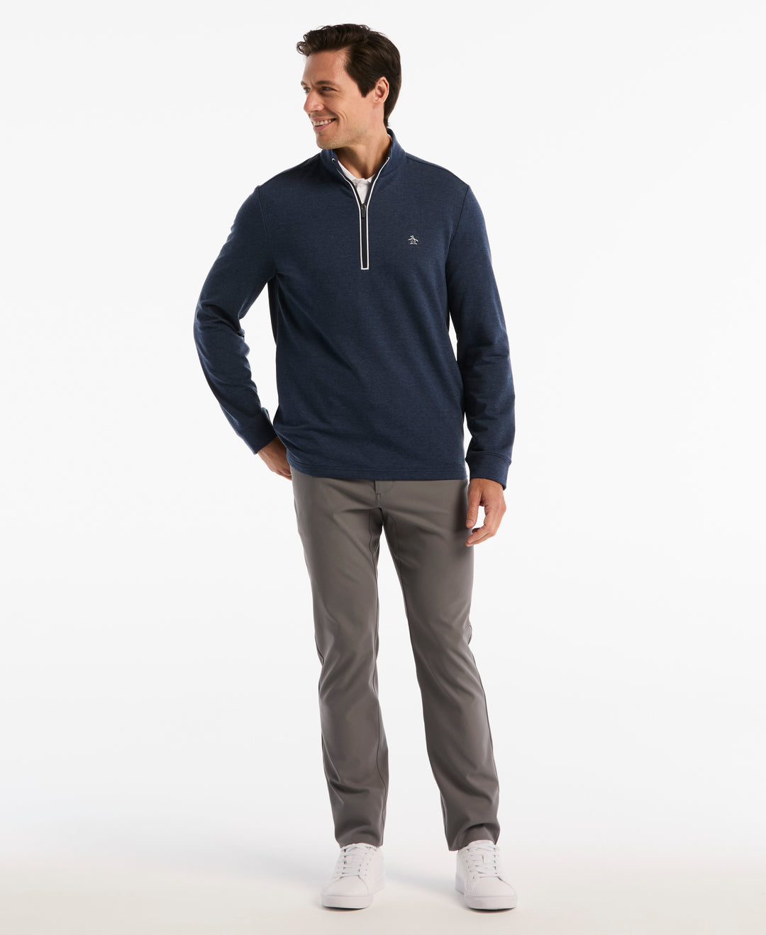 French Terry Quarter Zip Earl Pull-Over-Golf Jackets-Original Penguin