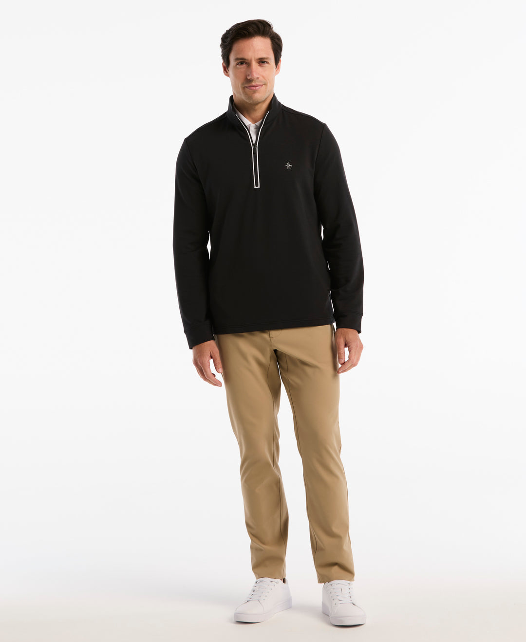 French Terry Quarter Zip Earl Pull-Over-Golf Jackets-Original Penguin