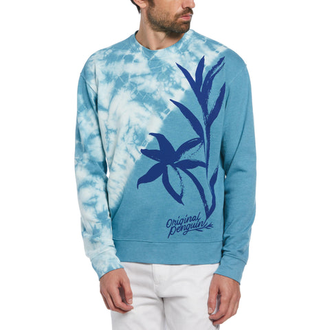 French Terry Tie Dye Crew Neck Sweater (Blue Moon) 