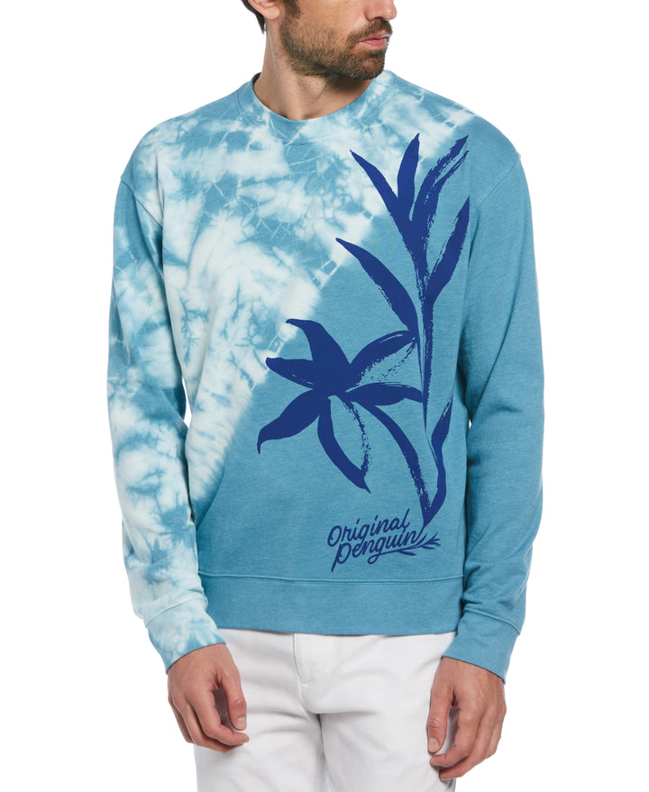 French Terry Tie Dye Crew Neck Sweater (Blue Moon) 