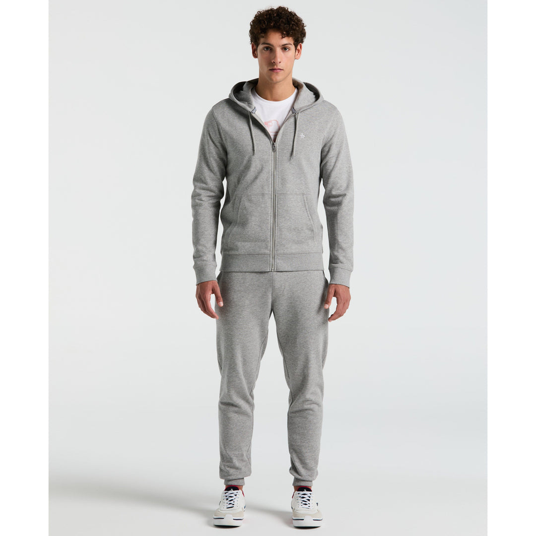 Full Zip Fleece Embroidered Pete Hoodie-Sweatshirts-Original Penguin