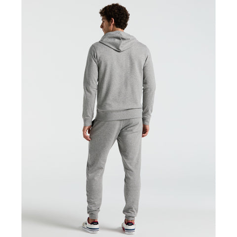 Fleece Hoodie with Embroidered Pete (Rain Heather) 