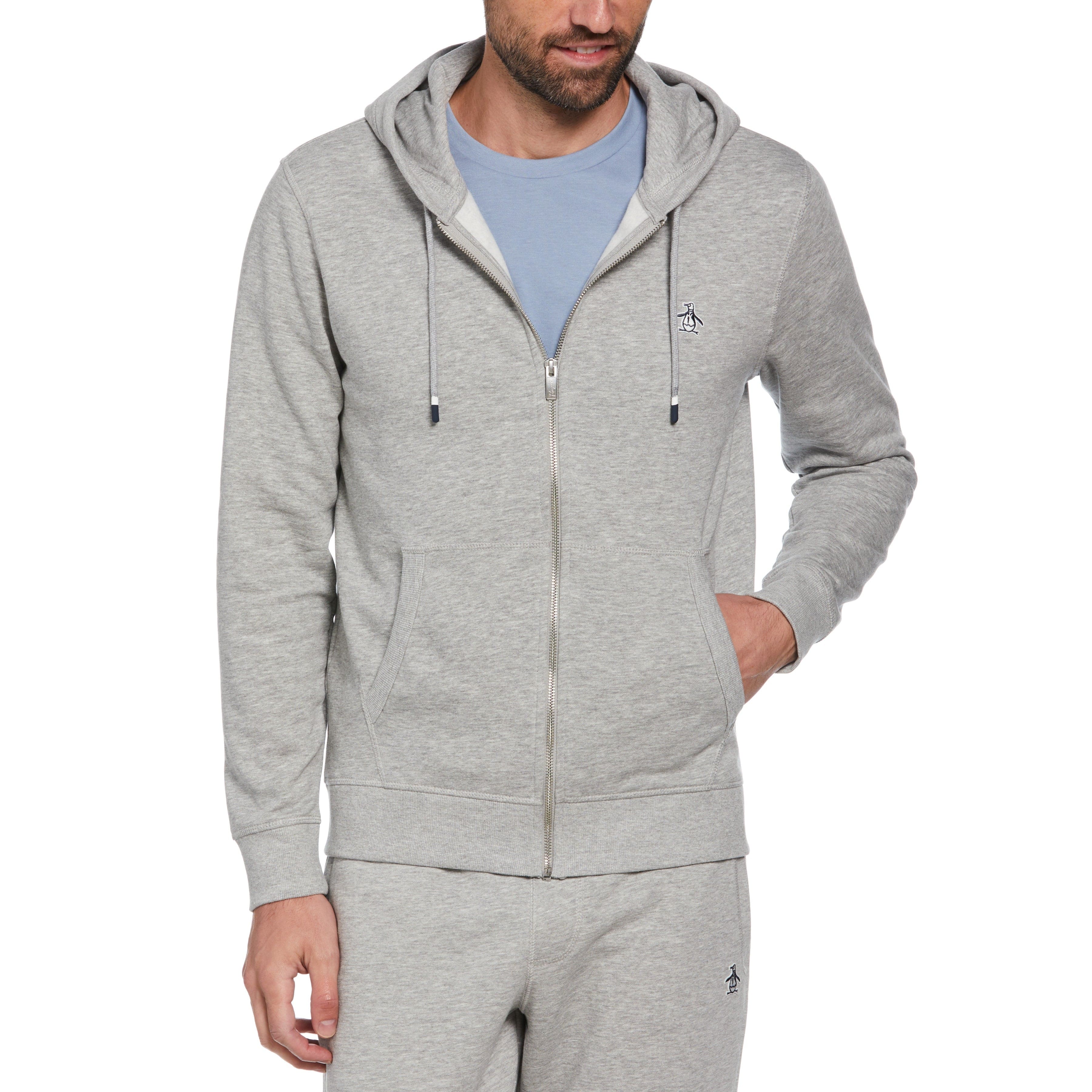Full Zip Fleece Embroidered Pete Hoodie | Original Penguin US
