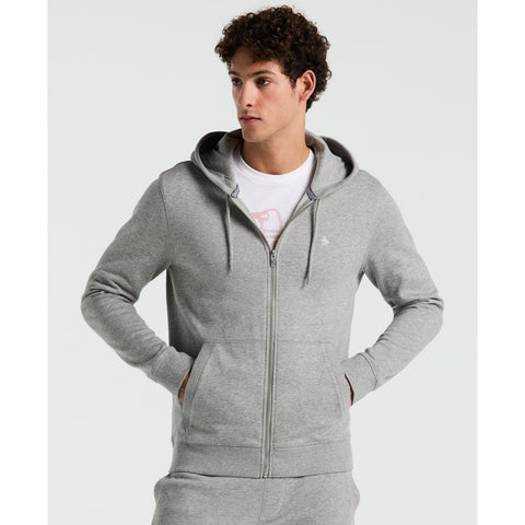 Fleece Hoodie with Embroidered Pete (Rain Heather) 