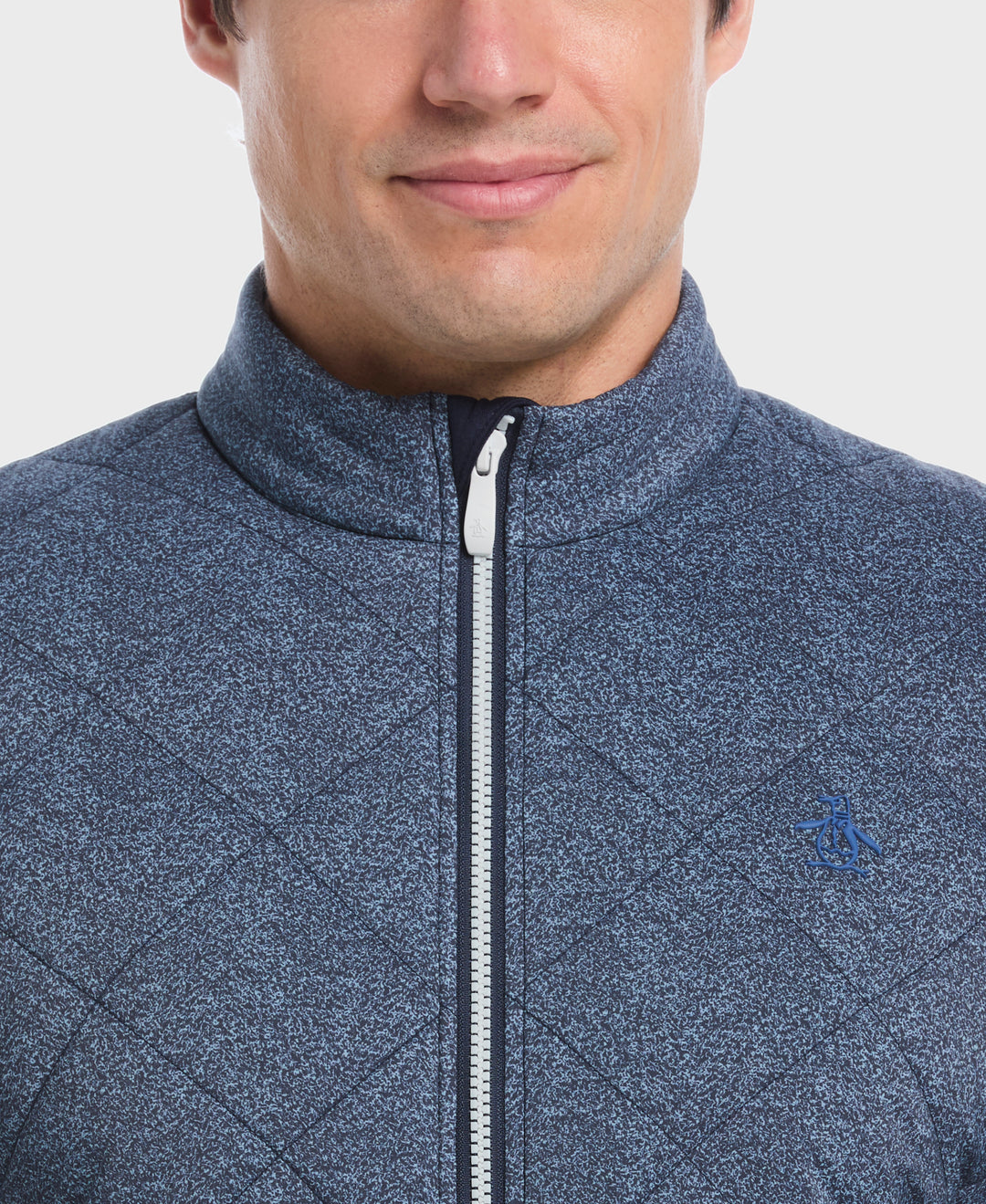 Full Zip Insulated Piping Printed Jacket (Black Iris) 