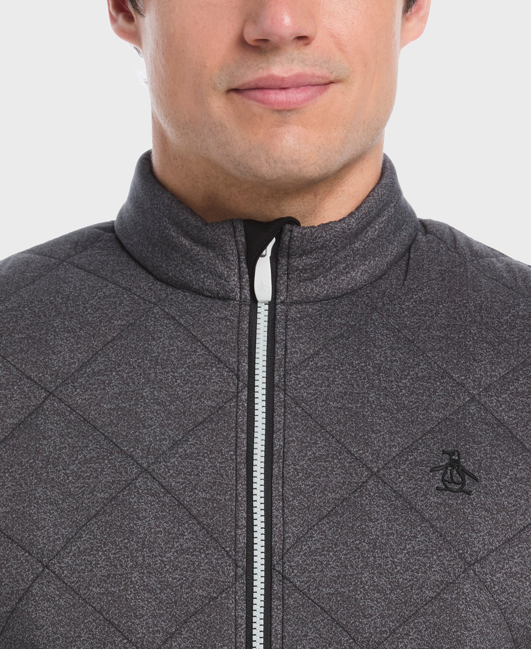 Full Zip Insulated Piping Printed Jacket  (Caviar) 