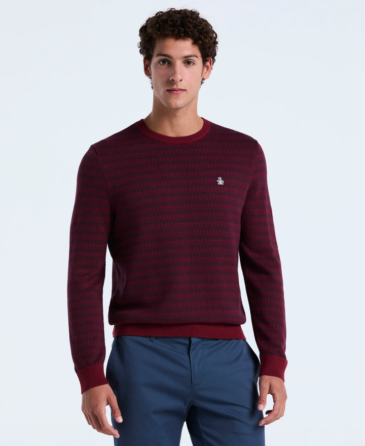 Jacquard Geo Crewneck Sweater (Cabernet) 