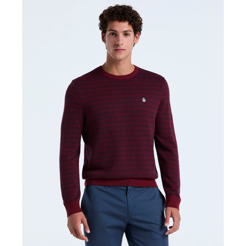 Jacquard Geo Crewneck Sweater (Cabernet) 
