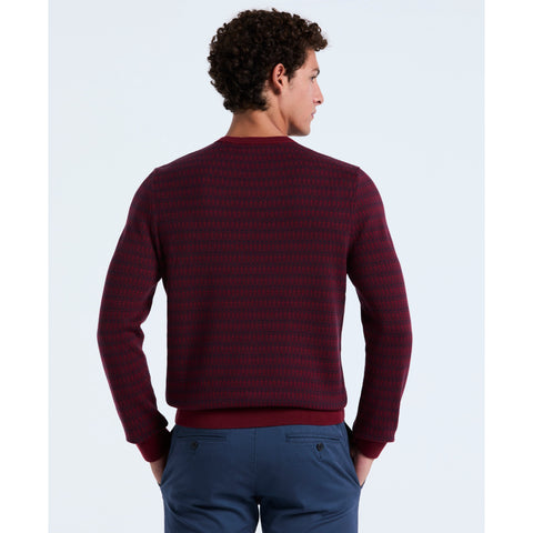Jacquard Geo Crewneck Sweater (Cabernet) 