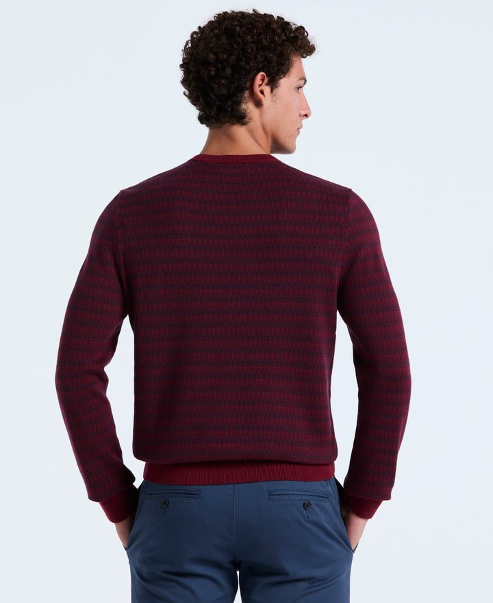 Jacquard Geo Crewneck Sweater (Cabernet) 