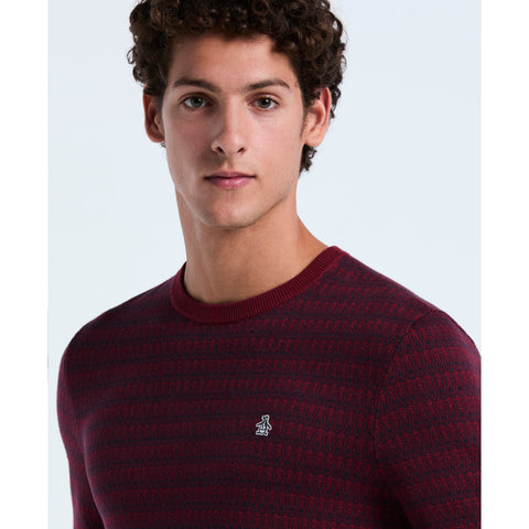 Jacquard Geo Crewneck Sweater (Cabernet) 