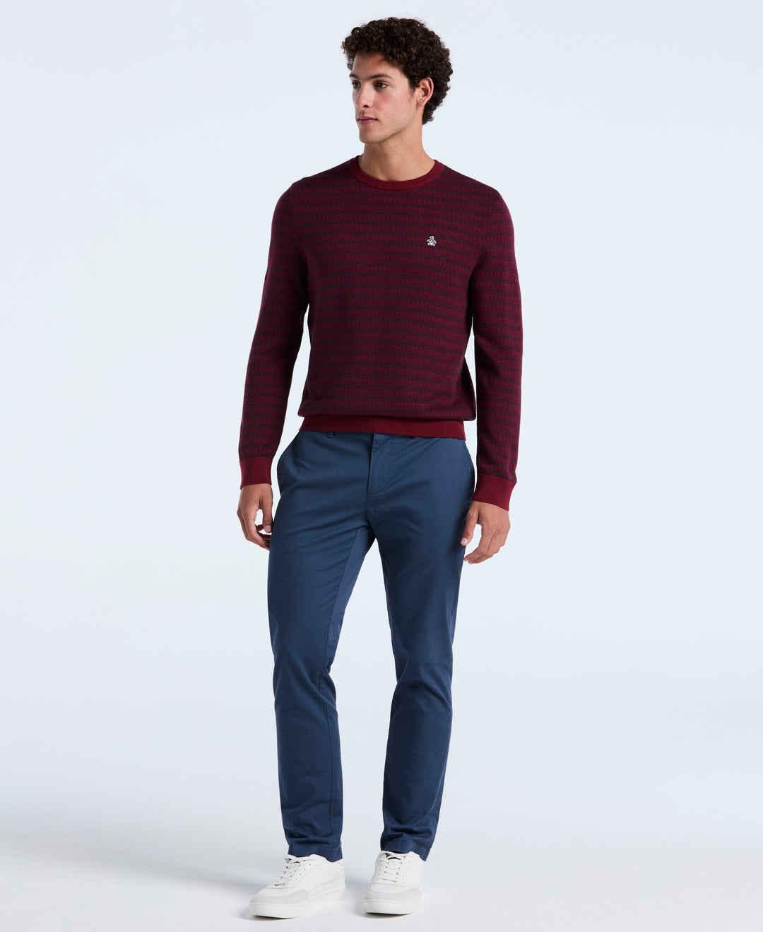 Jacquard Geo Crewneck Sweater (Cabernet) 