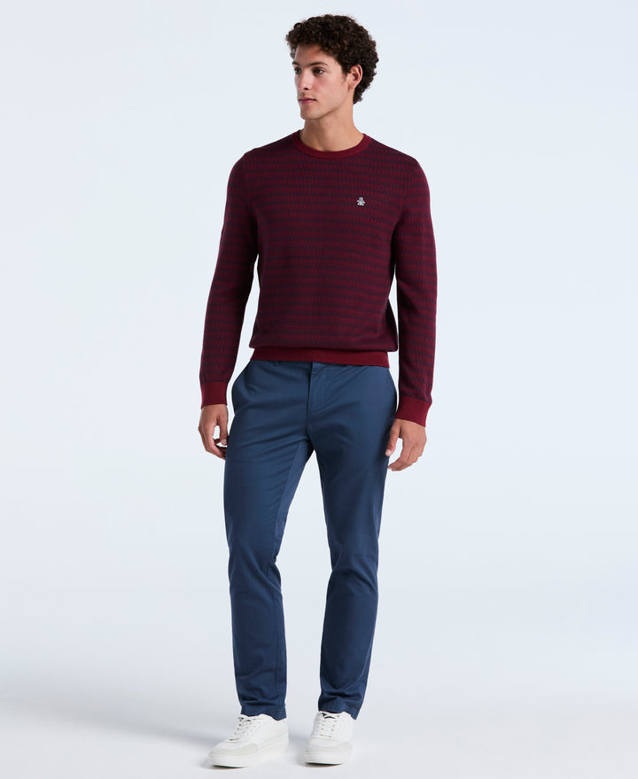 Jacquard Geo Crewneck Sweater (Cabernet) 