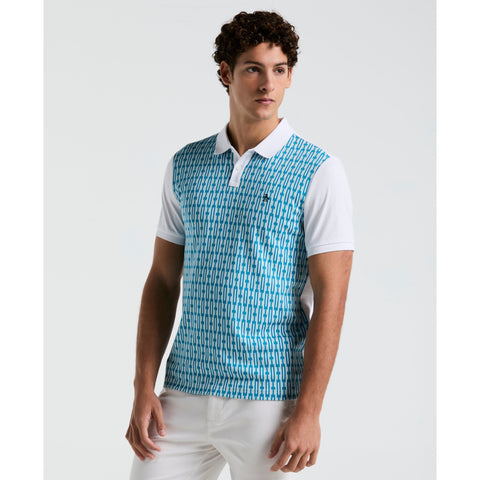 Geo Jacquard Front Polo (Blue Tint) 
