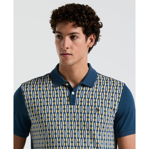 Geo Jacquard Front Polo (Blue Wing Teal) 