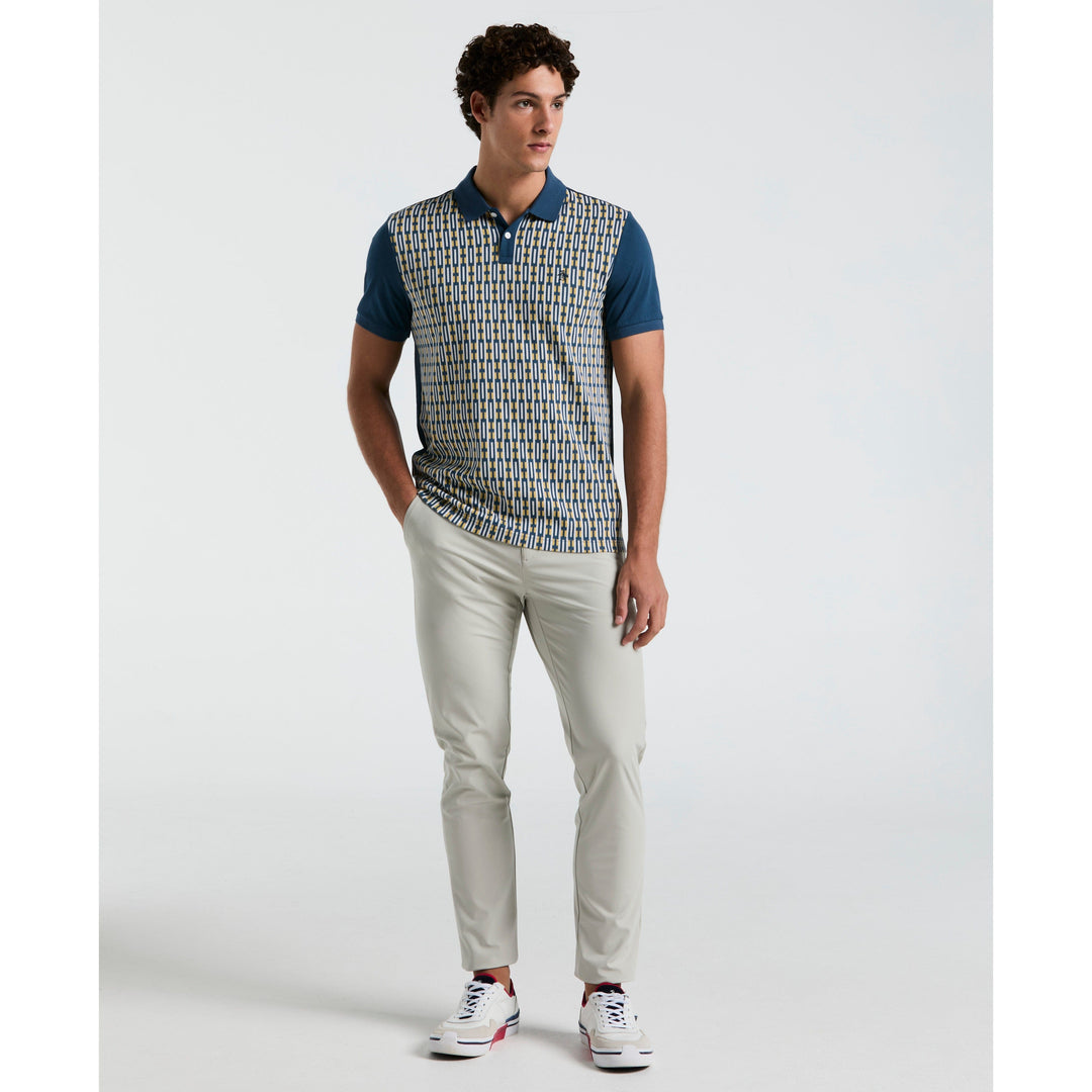 Geo Jacquard Front Polo (Blue Wing Teal) 