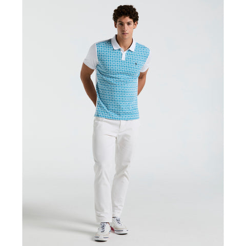 Geo Jacquard Front Polo (Blue Tint) 