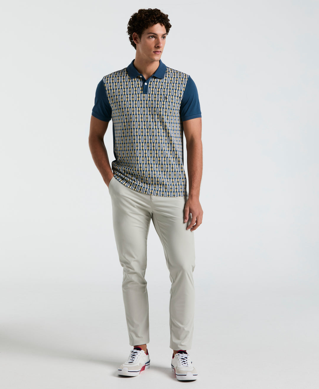 Geo Jacquard Front Polo (Blue Wing Teal) 