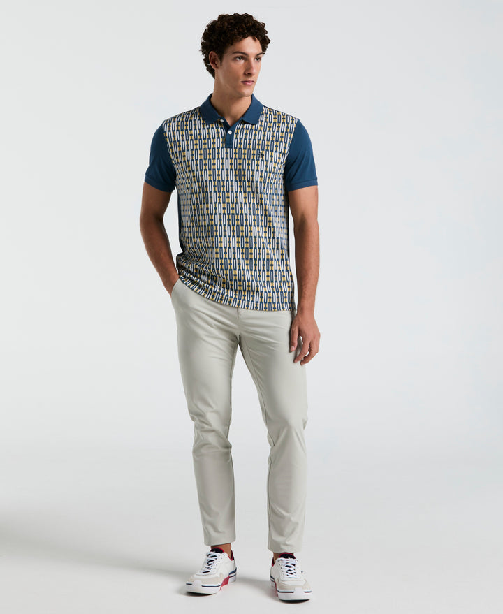 Geo Jacquard Front Polo (Blue Wing Teal) 