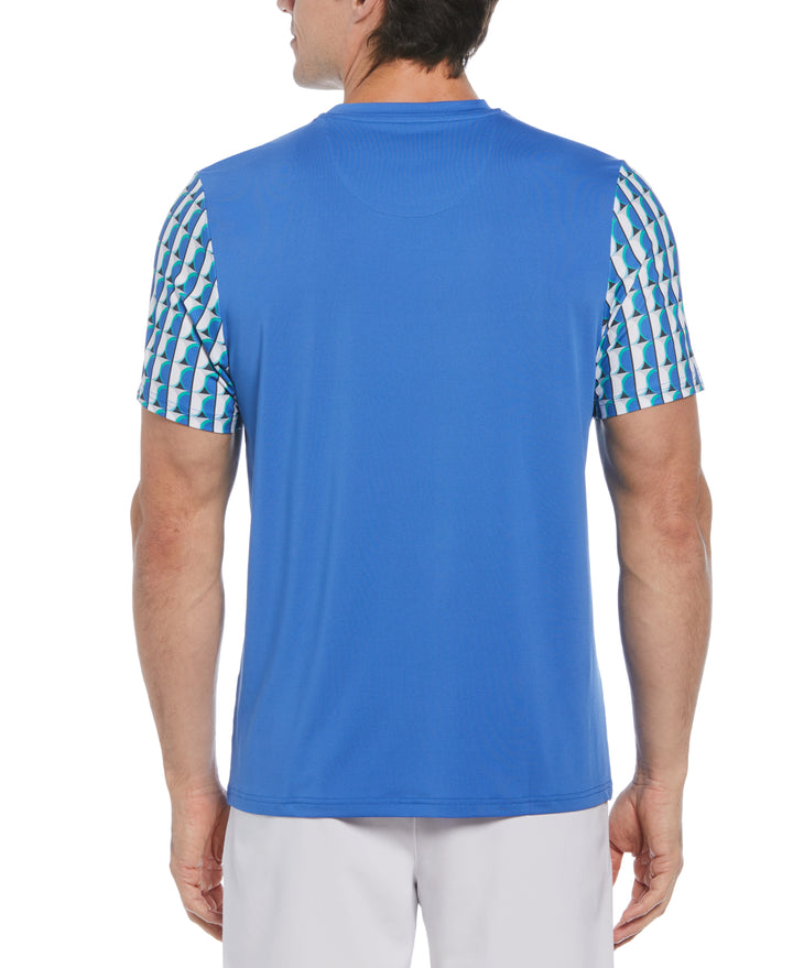 Geo Print Performance Short Sleeve Tennis T-Shirt (Nebulas) 