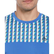 Geo Print Performance Short Sleeve Tennis T-Shirt (Nebulas) 
