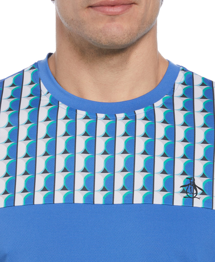 Geo Print Performance Short Sleeve Tennis T-Shirt (Nebulas) 