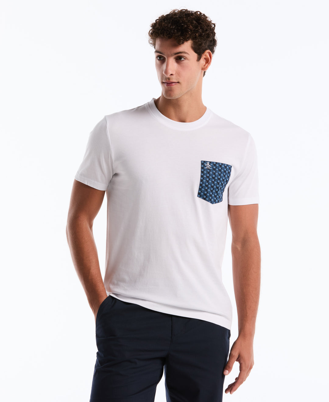 Geo Print Pocket Tee (Bright White) 