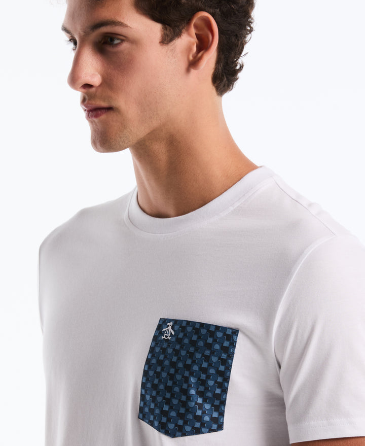 Geo Print Pocket Tee (Bright White) 