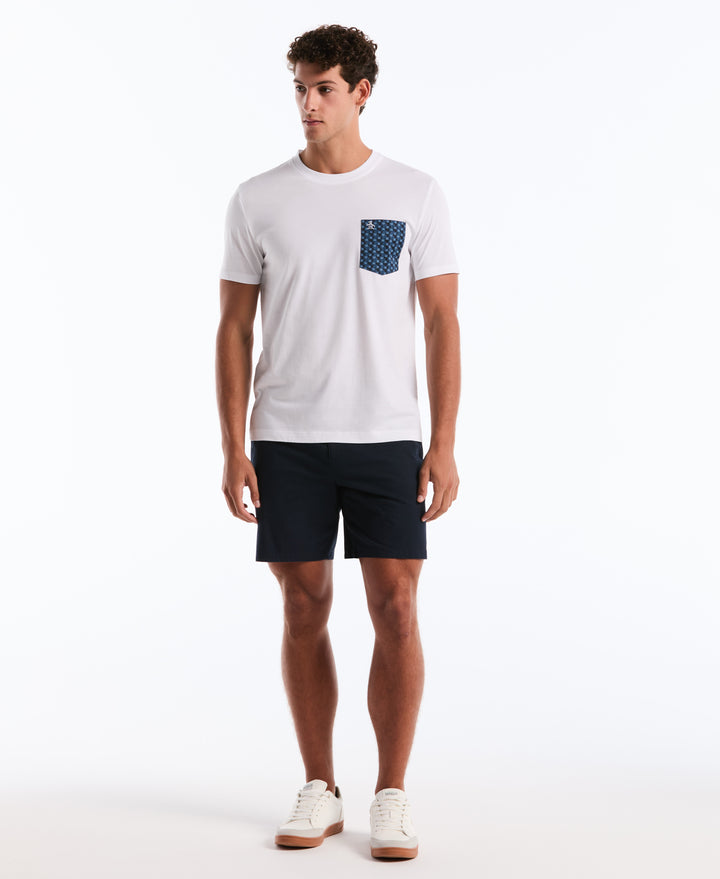 Geo Print Pocket Tee (Bright White) 