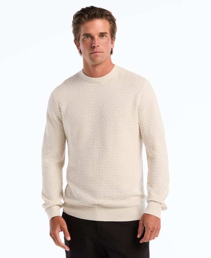 Geo Textured Crewneck Sweater