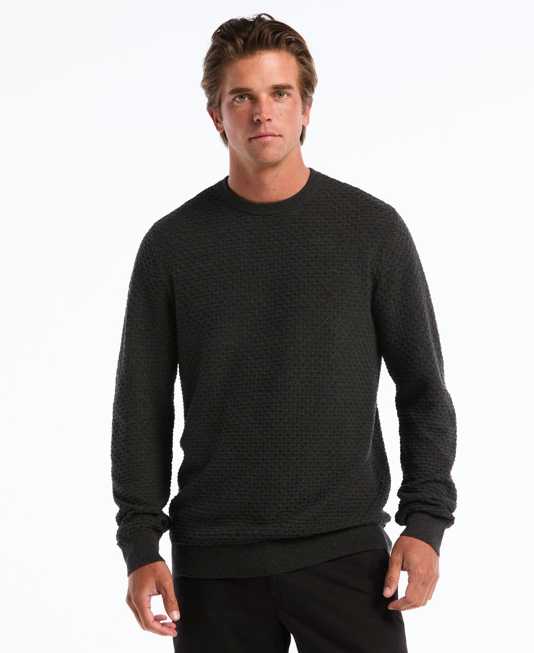 Geo Textured Crewneck Sweater